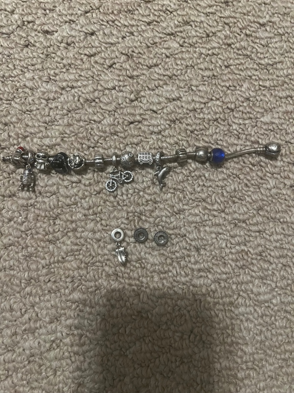 Pandora Silver Bracelet With Star Wars Charms